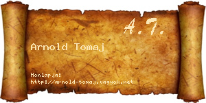 Arnold Tomaj névjegykártya
